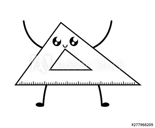 500x414 Triangle Rule School Supply Kawaii Style