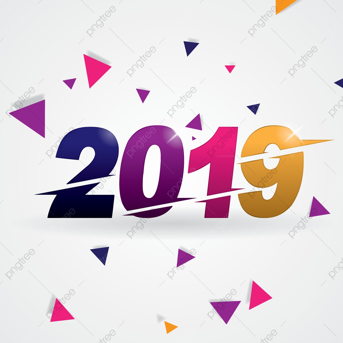 1200x1200 Happy New Year With Slash Triangle Shape Vector