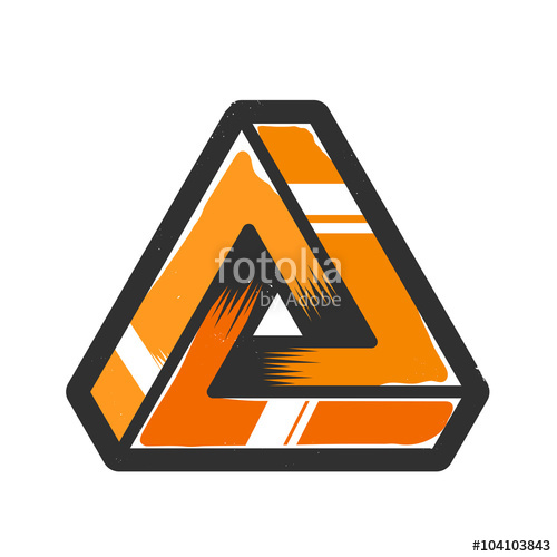 500x500 Impossible Triangle Shape Vector Illustration Isolated On White