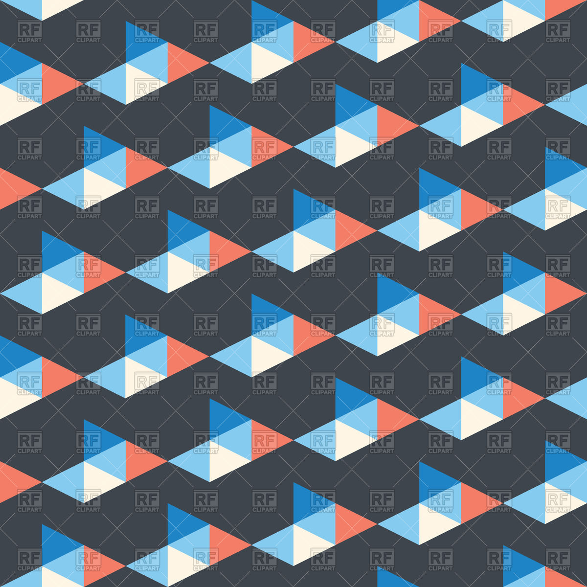 Seamless Geometric Pattern With Colorful Triangles Vector Image 1200x1200 Seamless Geometric Pattern With Colorful Triangles Vector Image