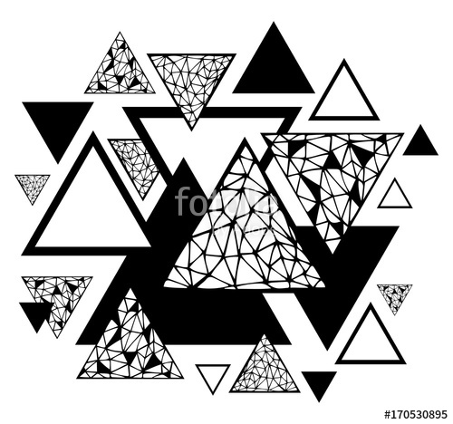 Abstract Pattern With Geometric Elements, Triangles Vector Hand 500x468 Abstract Pattern With Geometric Elements, Triangles Vector Hand