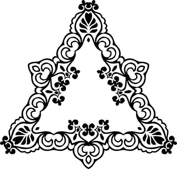 600x572 Decorative Triangle Design With Abstract Vintage Frame Free Vector