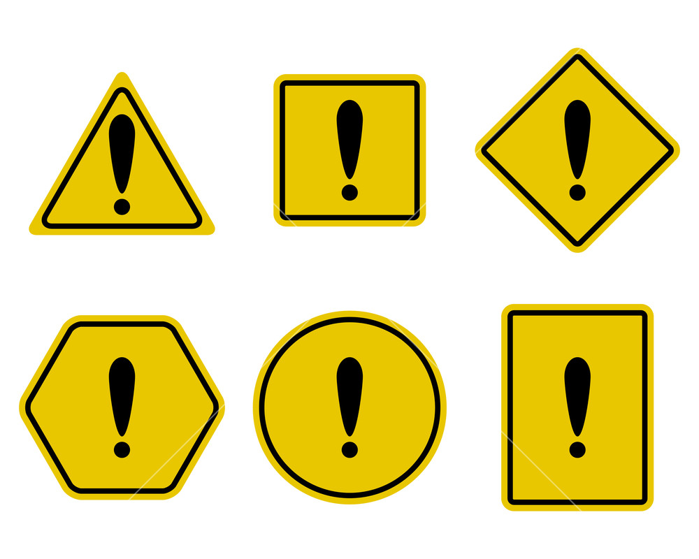 1000x800 Exclamation And Warning Sign Set Attention Triangle Safety Symbol