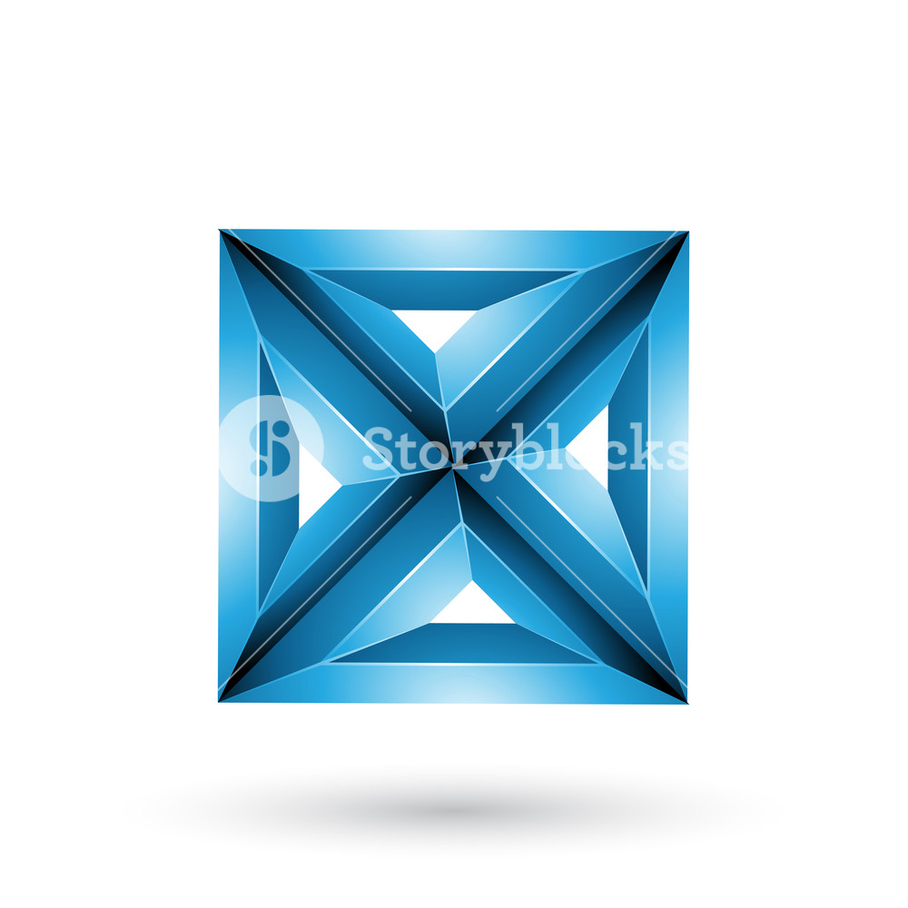 1000x1000 Vector Illustration Of Blue Geometrical Embossed Square