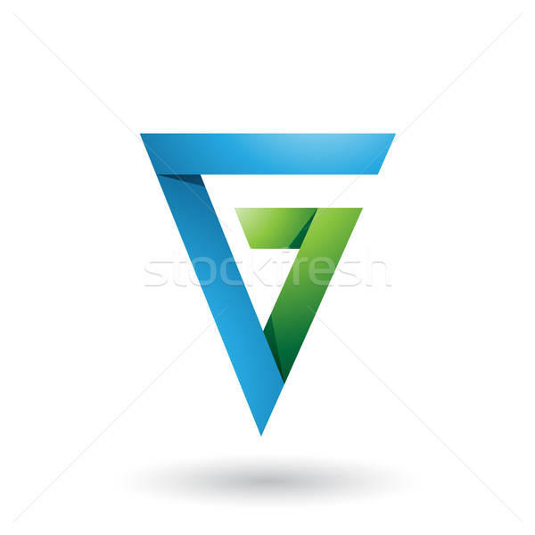 600x600 Blue And Green Folded Triangle Letter G Vector Illustration Vector