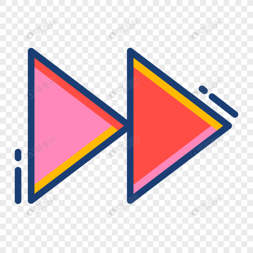 860x860 Color Creative Double Triangle Arrow Vector Material Png