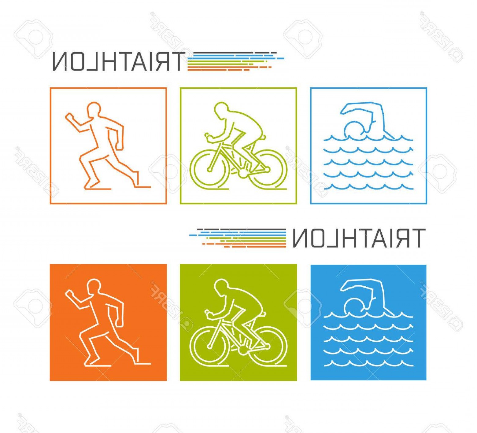 1560x1417 Photostock Vector Modern Line Triathlon Symbol Neat Vector Figures
