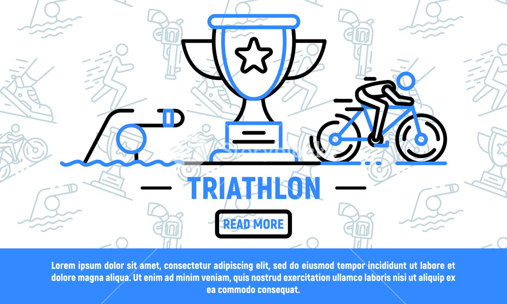 1000x600 Sport Triathlon Banner Outline Illustration Of Sport Triathlon