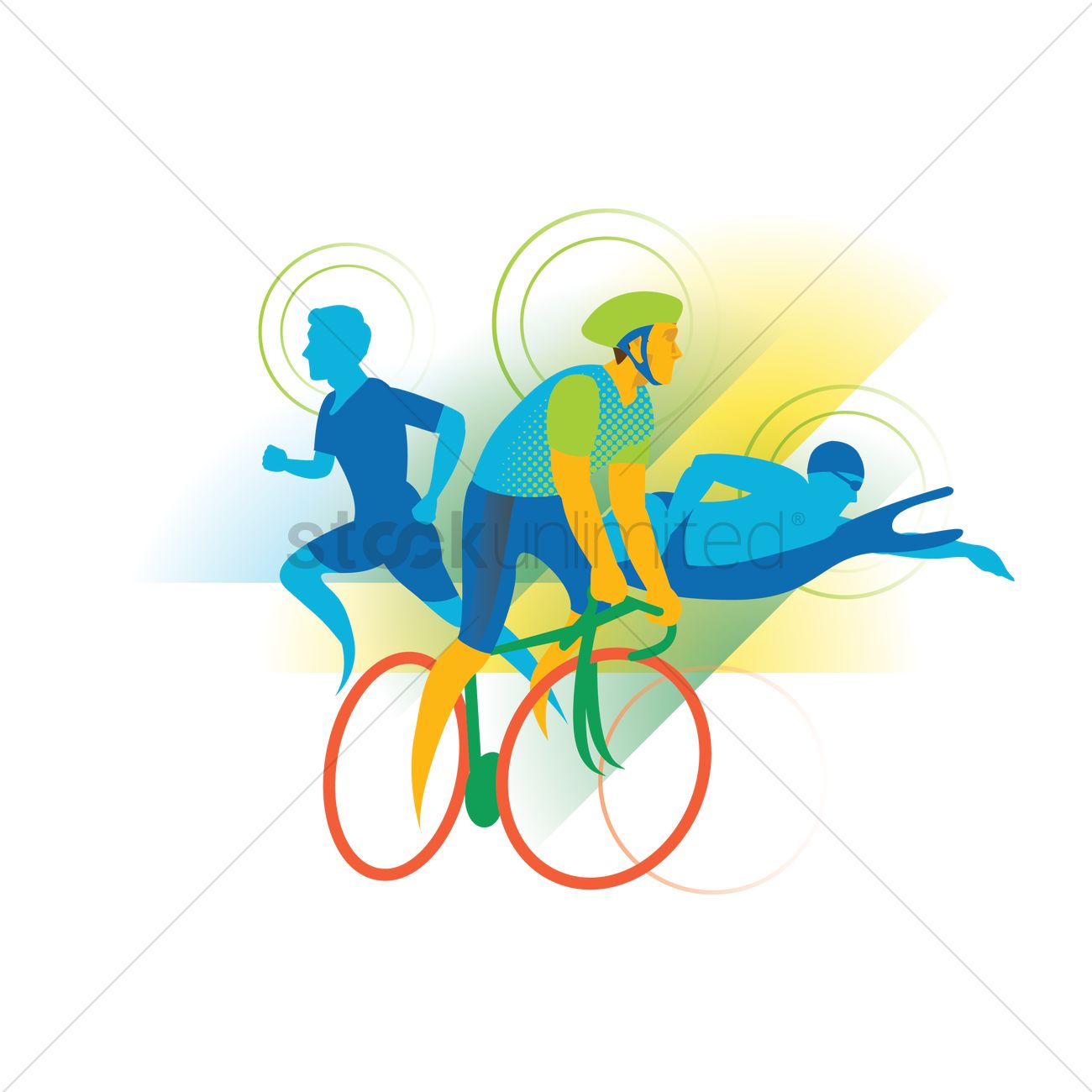 1300x1300 A Triathlon Vector Image
