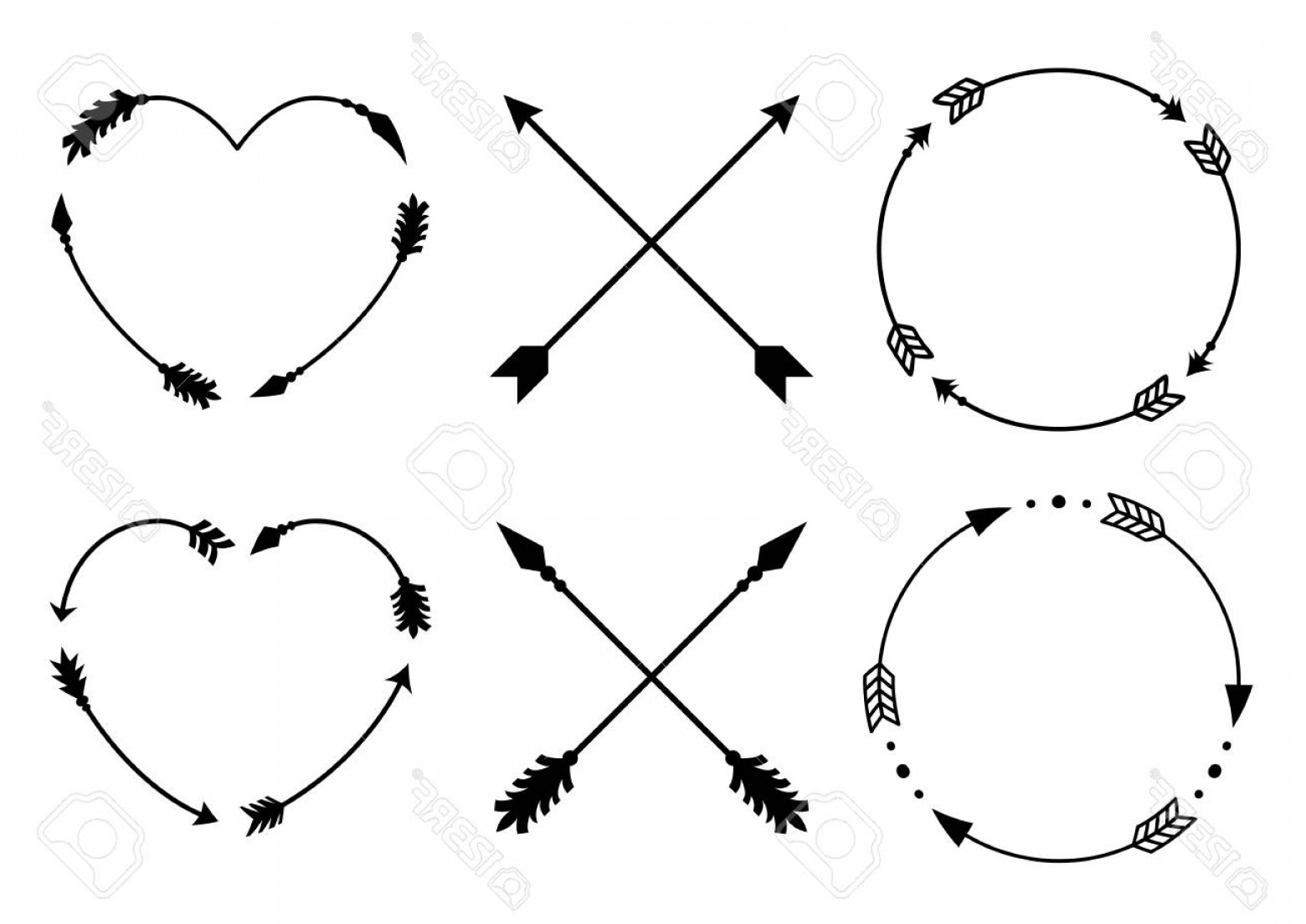 Photostock Vector Circle And Heart Arrow Frames For Monograms 1560x1104 Photostock Vector Circle And Heart Arrow Frames For Monograms