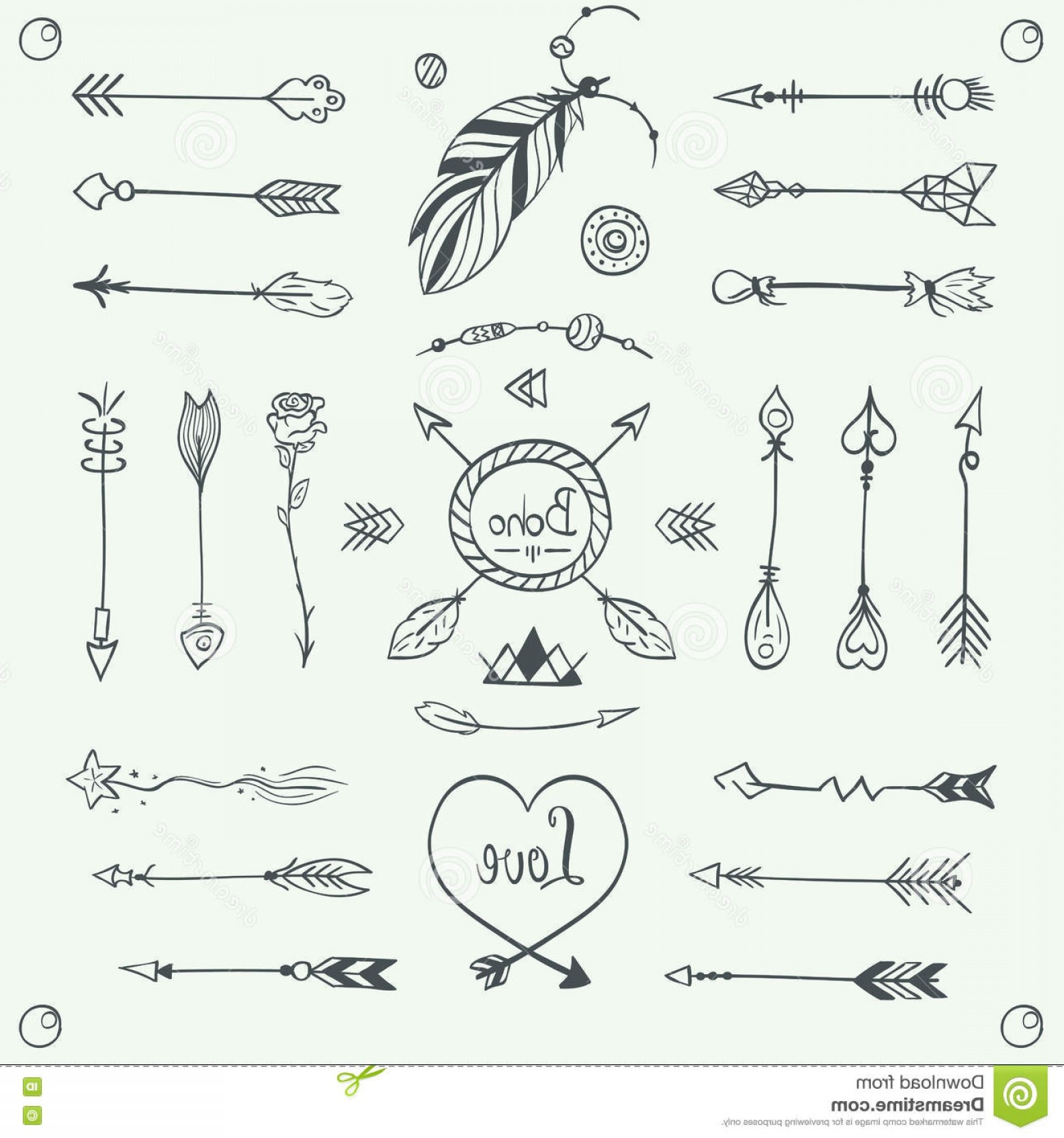Stock Illustration Hand Drawn Tribal Arrows Vector Boho Style 1560x1668 Stock Illustration Hand Drawn Tribal Arrows Vector Boho Style