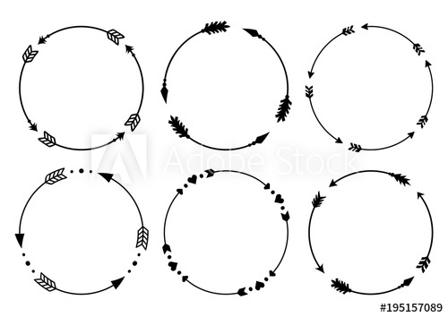 Circle Arrow Frames For Monograms Arrows In Boho Style Tribal 500x354 Circle Arrow Frames For Monograms Arrows In Boho Style Tribal