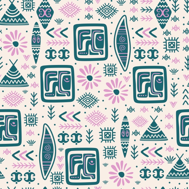 640x640 Hand Drawn Ethnic Seamless Pattern Aztec African Design Tribal