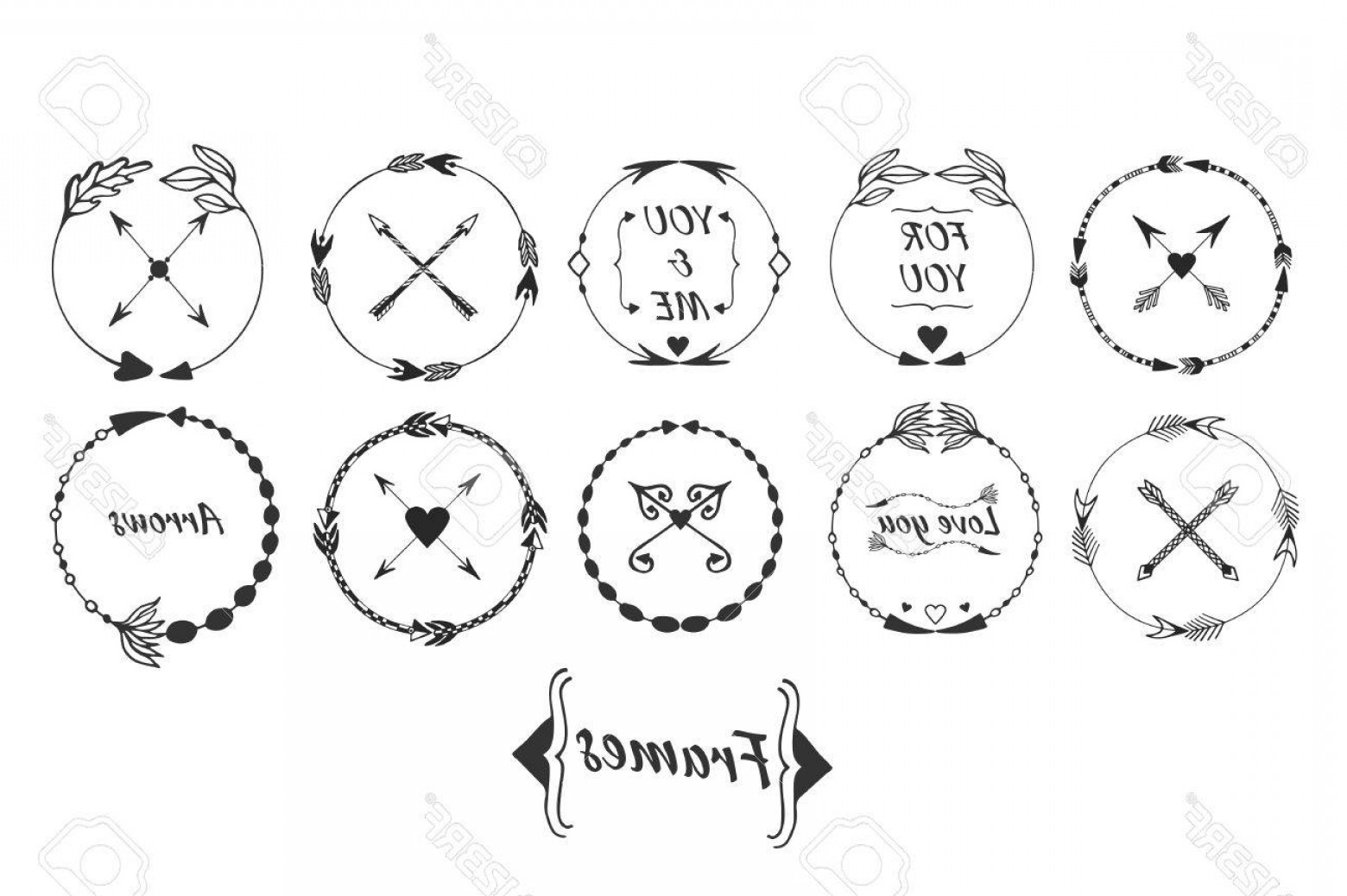 1560x1038 Photostock Vector Big Set Of Arrow Frames And Tribal Border Ethnic