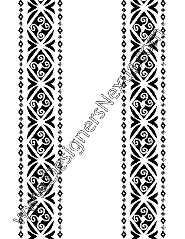 612x792 Vector Ornament Border Art With Tribal Design Elements