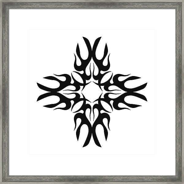 600x600 Tattoo Tribal Circle And Cross Vector Shape Framed Print