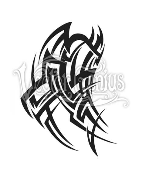 468x580 Spiked Pattern Tribal Tattoo Flash Clipart