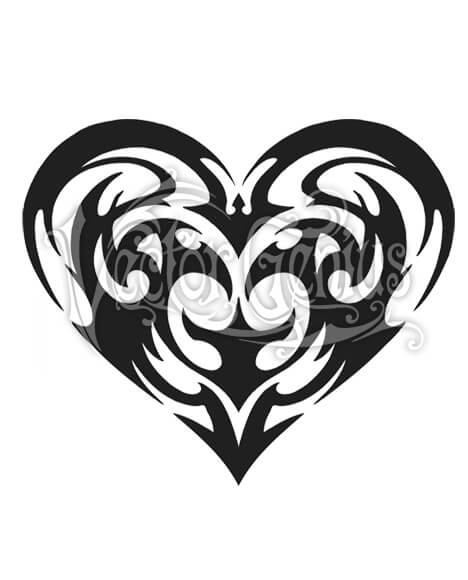 468x580 Tribal Heart Tattoo Flash Bat Clipart
