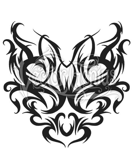 468x580 Tribal Tattoo Flash Back Print Clipart