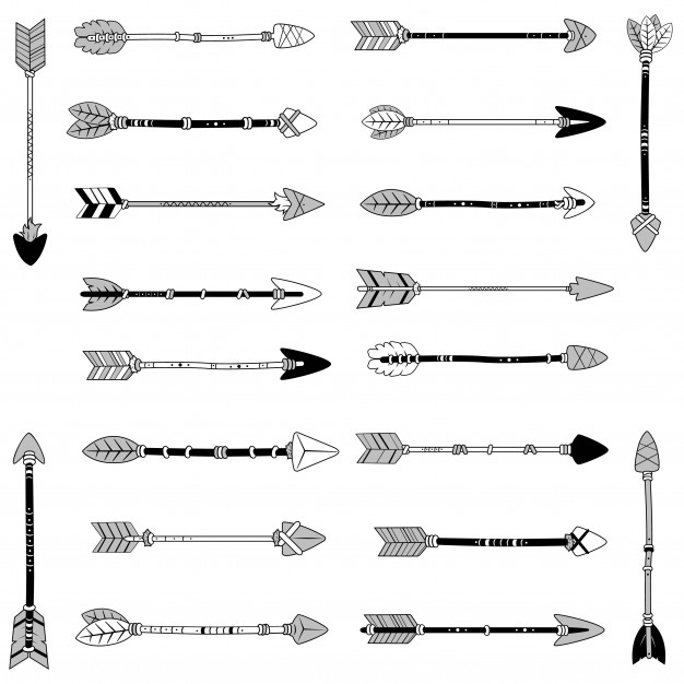 626x626 Arrow Tribal Clipart Symbol Silhouette Vector Vector Premium