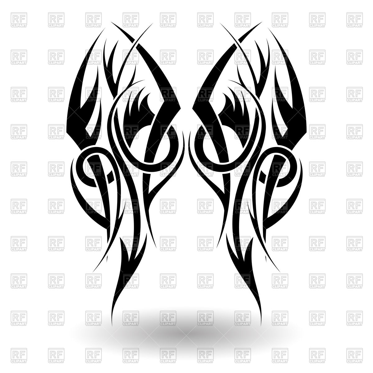 1200x1200 Tribal Tattoo In Wings Shape Vector Image Of Signs, Symbols, Maps