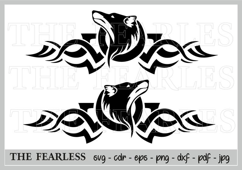 794x558 Wolf Tribal Clipart Vector Wolf Tribal Art Style Vector Etsy
