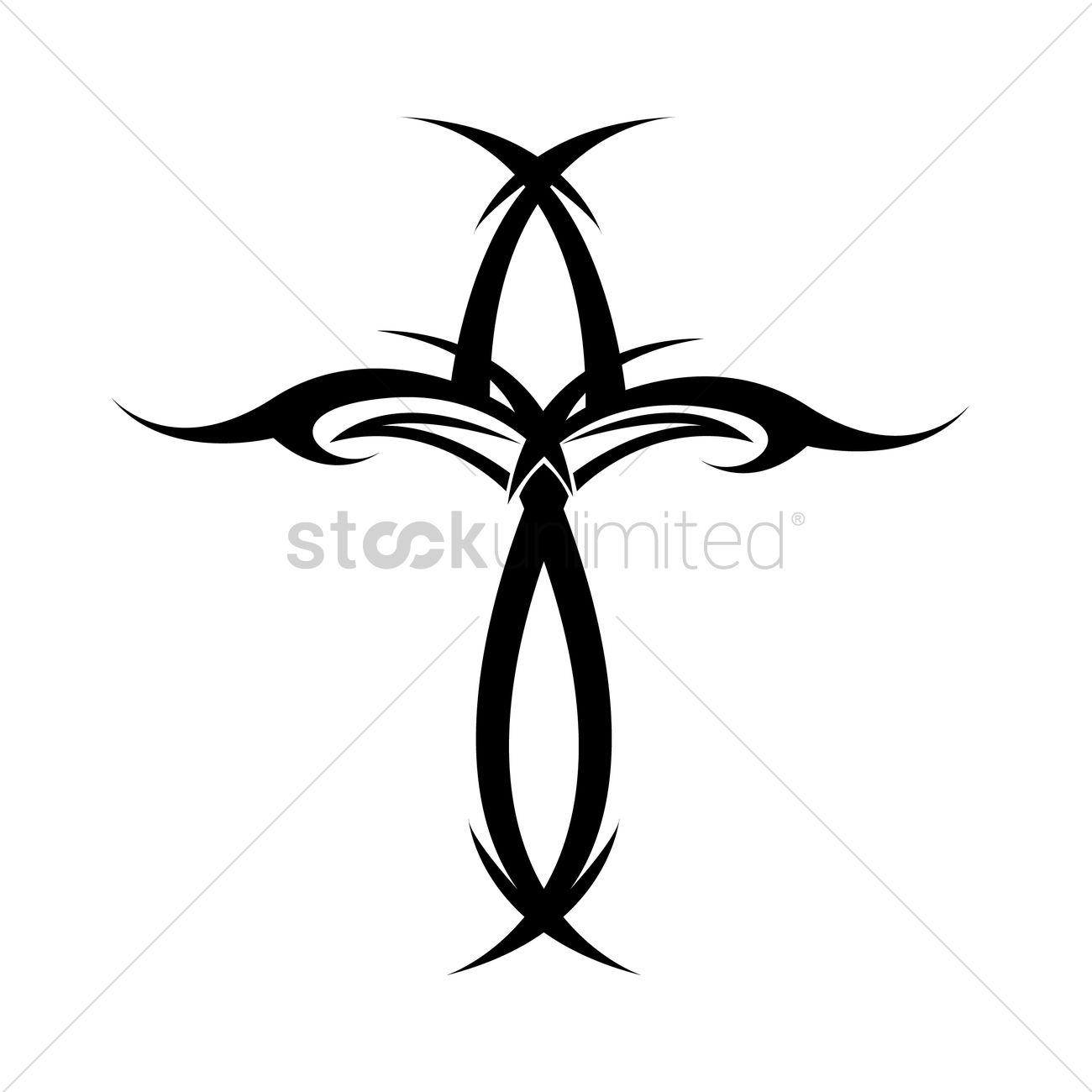 Tribal Cross Tattoo Vector Image 1300x1300 Tribal Cross Tattoo Vector Image