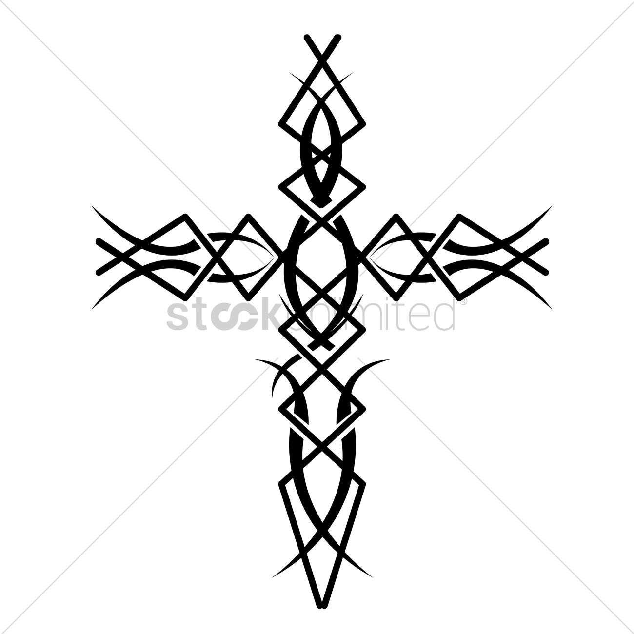 Tribal Cross Tattoo Vector Image 1300x1300 Tribal Cross Tattoo Vector Image