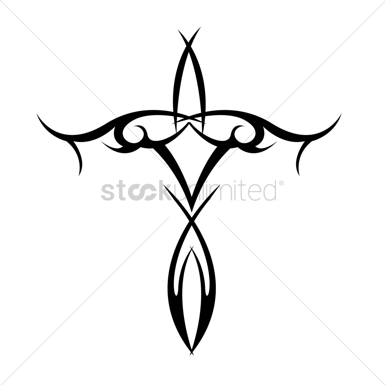 Tribal Cross Tattoo Vector Image 1300x1300 Tribal Cross Tattoo Vector Image