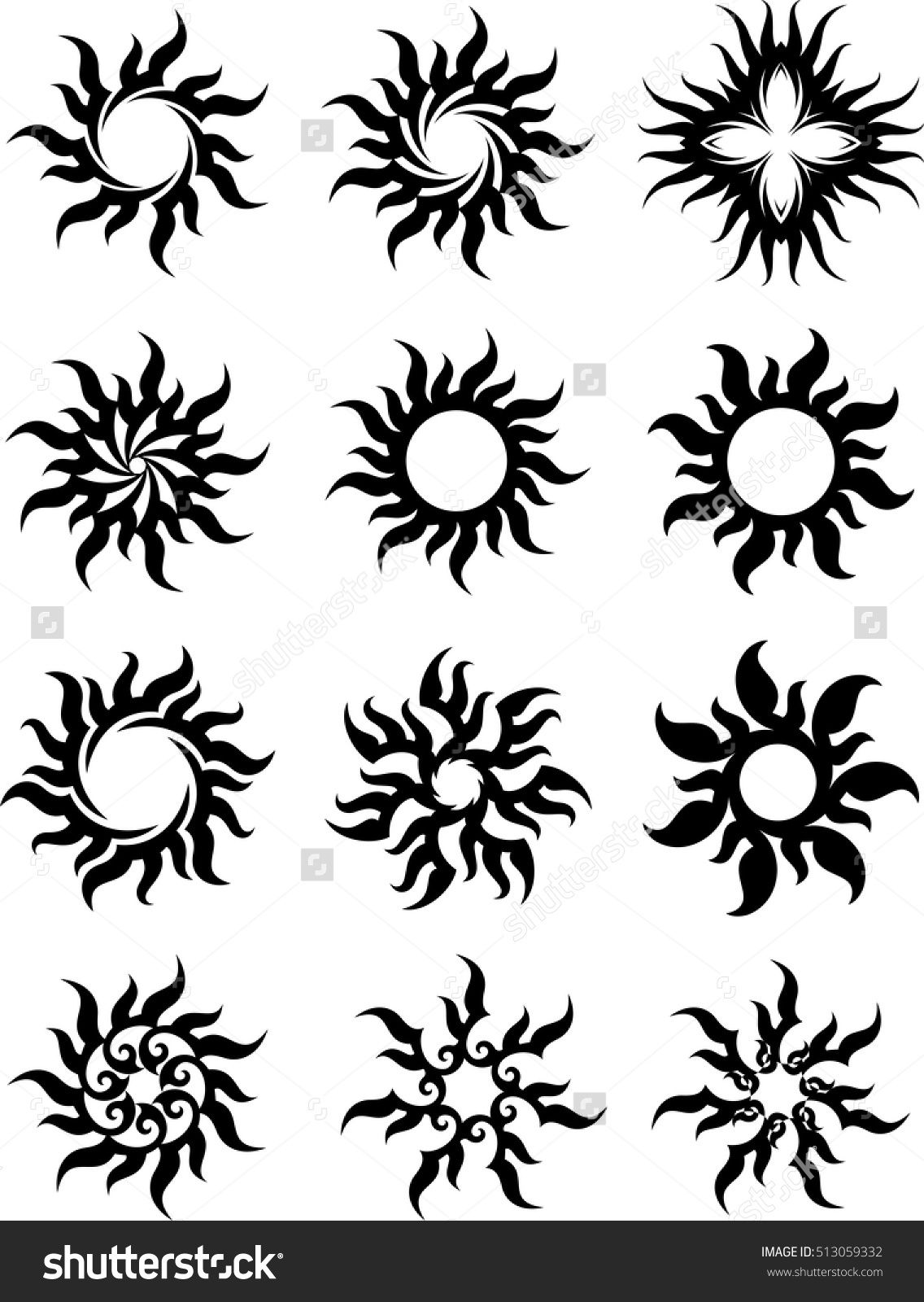Tribal Tattoo Sun, Flame Tribal Design Vector Illustration 1136x1600 Tribal Tattoo Sun, Flame Tribal Design Vector Illustration