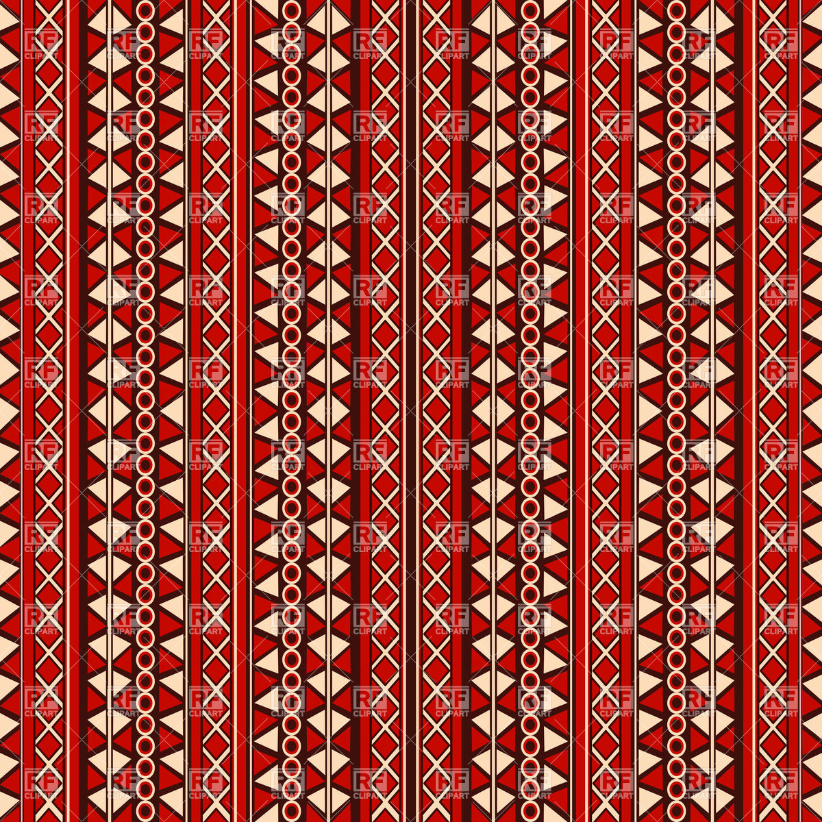 Tribal Design Seamless Pattern In Red Tones Vector Image 1200x1200 Tribal Design Seamless Pattern In Red Tones Vector Image