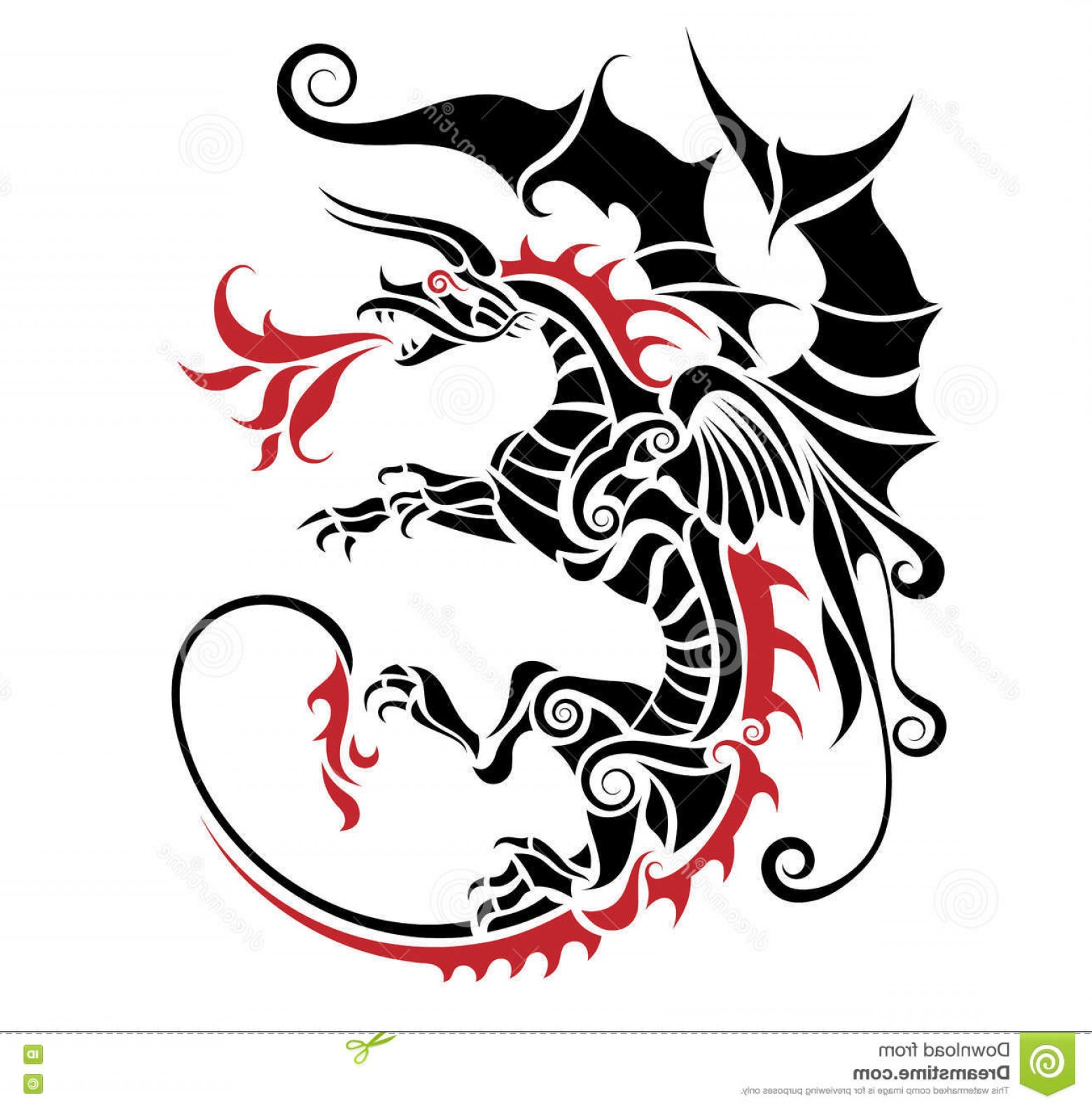 Tribal Dragon Vector at Vectorified.com | Collection of Tribal Dragon ...