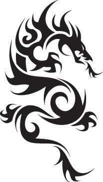 Tribal Dragon Vector Sign Clip Art 207x364 Tribal Dragon Vector Sign Clip Art