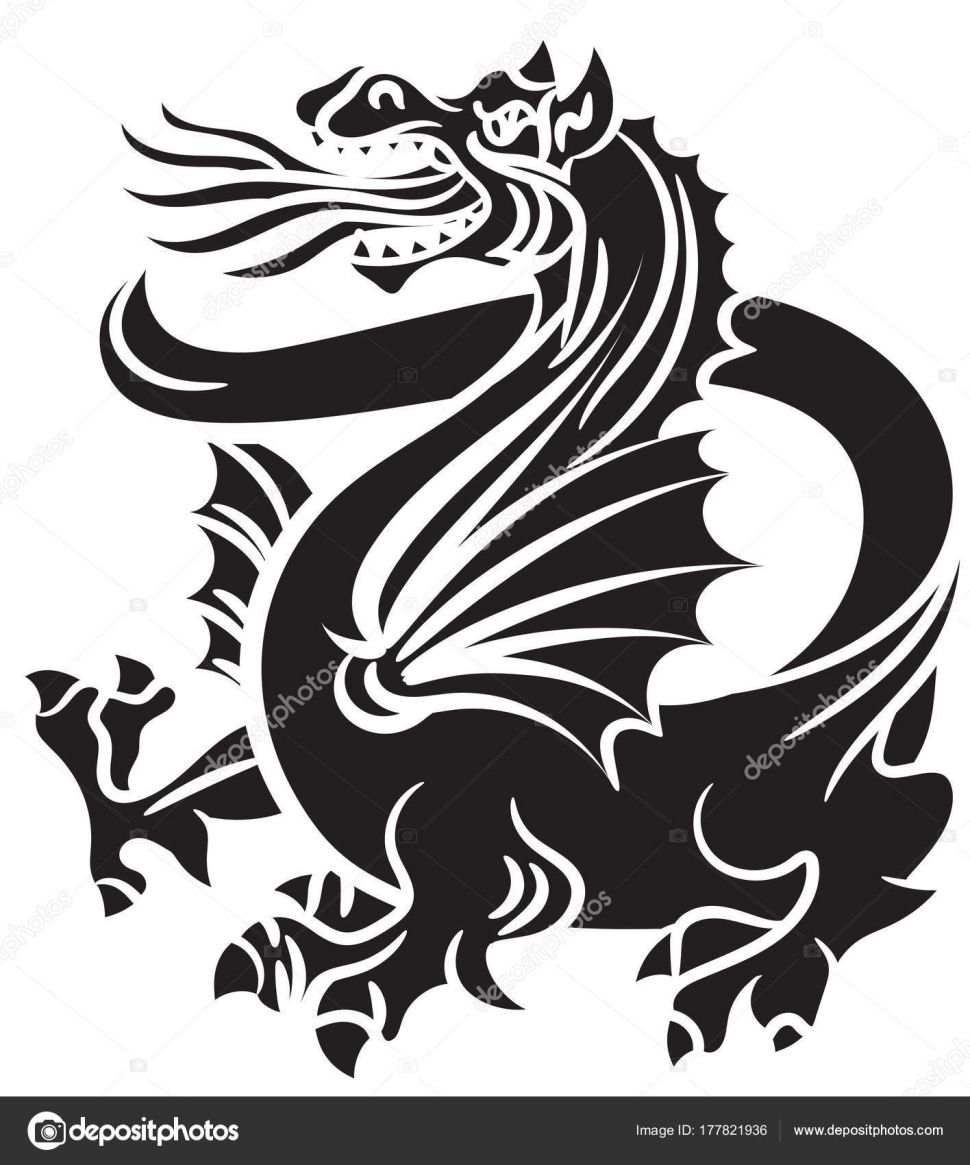 Tattoos Tribal Tattoo Dragon Vector Illustration Stock 970x1165 Tattoos Tribal Tattoo Dragon Vector Illustration Stock