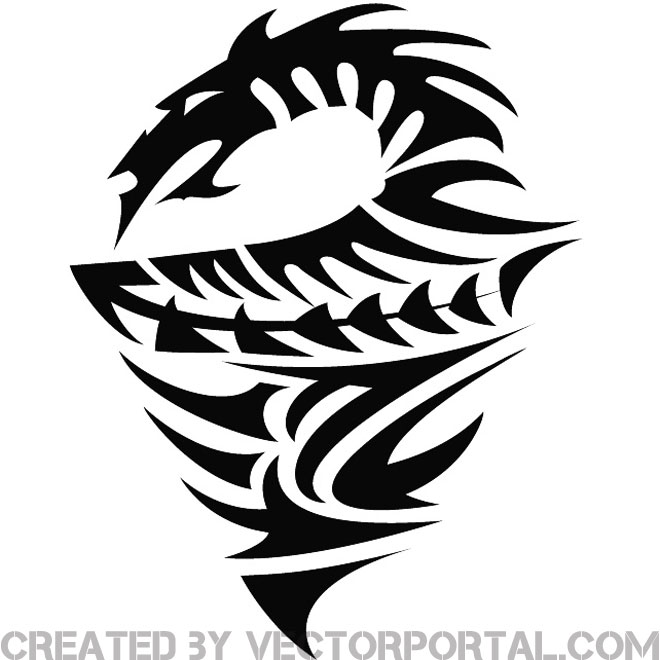 Tribal Dragon Illustration Free Vector 660x660 Tribal Dragon Illustration Free Vector