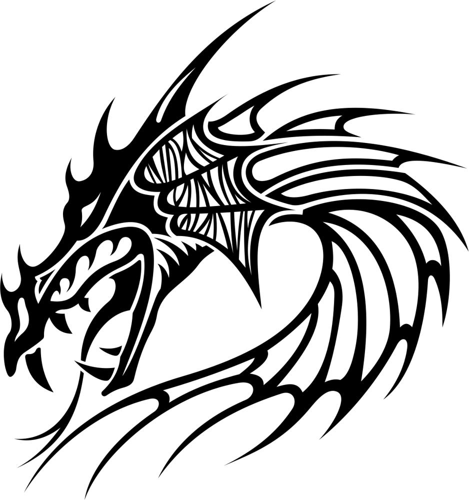Tribal Dragon Tattoo Vector Graphic Design Vector 938x1000 Tribal Dragon Tattoo Vector Graphic Design Vector