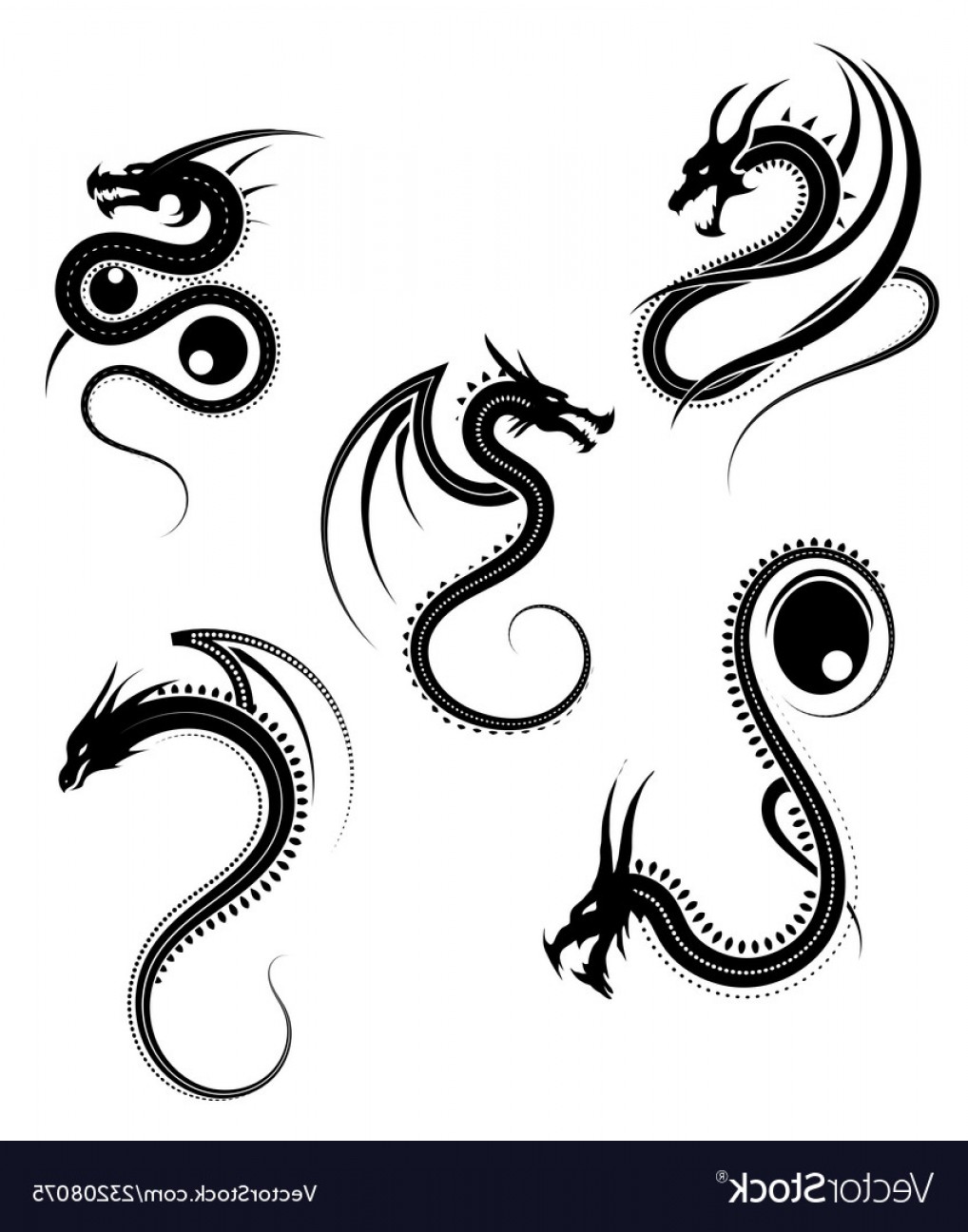 Tribal Dragon Vector Art Iniikim 1018x1296 Tribal Dragon Vector Art Iniikim