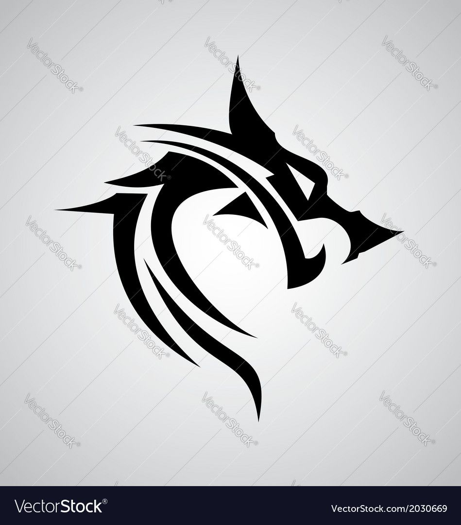 Tribal Dragon Vector Image 949x1080 Tribal Dragon Vector Image