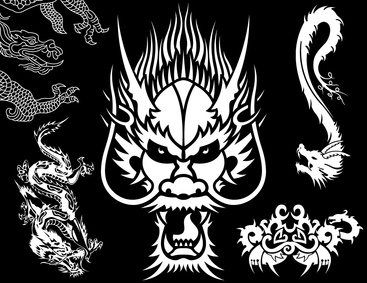 Tribal Dragon Vector Pack 1200x927 Tribal Dragon Vector Pack
