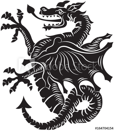 Tribal Tattoo Dragon Vector Illustration 438x500 Tribal Tattoo Dragon Vector Illustration
