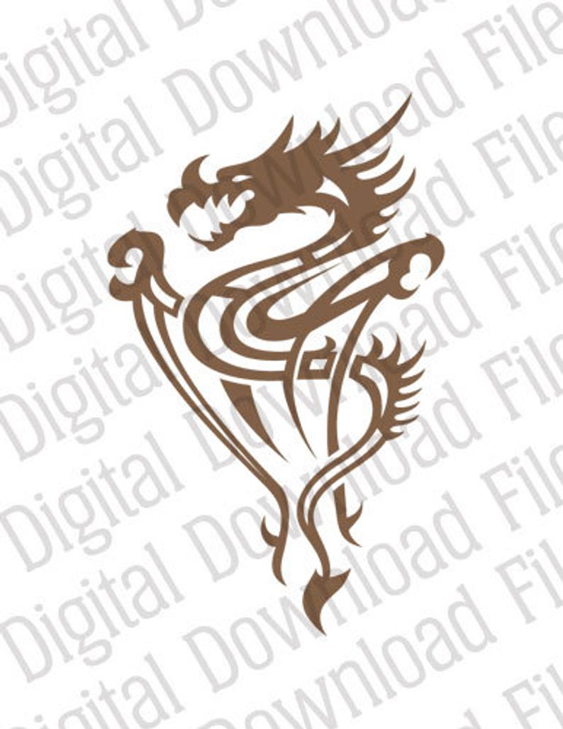 Vector Graphic Tribal Dragon Vector Digital Download Etsy 794x1028 Vector Graphic Tribal Dragon Vector Digital Download Etsy