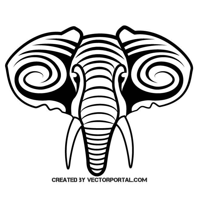Tribal Elephant Vector at Collection of Tribal