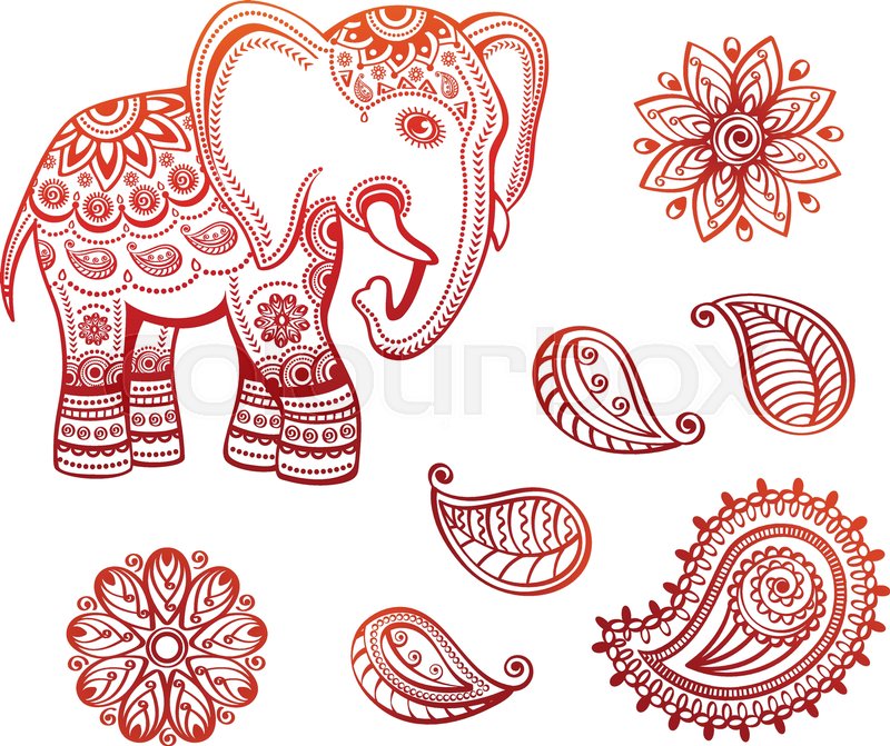 800x671 Indian Ethnic Elephant With African Stock Vector Colourbox