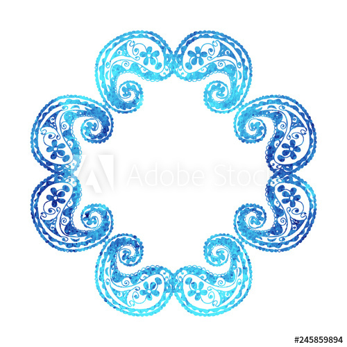 500x500 Watercolor Elephant Vector Poster With Indian Tribal Patterns