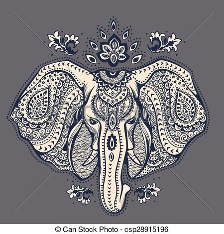 450x470 Collection Of 'elephant Tribal Drawing' Download More Than
