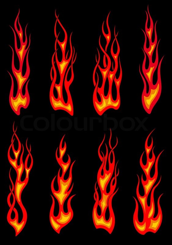 563x800 Hot Orange Tribal Fire Flames Isolated Stock Vector Colourbox