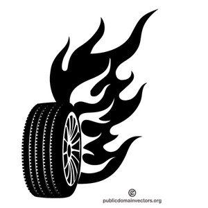 300x300 Wheel On Fire Vectors Fire Vector