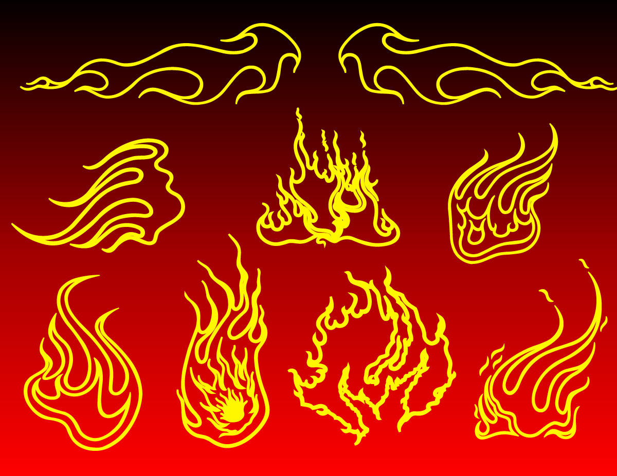 1200x927 Tattoo Fire Flames Tribal Art Vector Pack