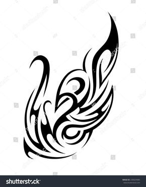 290x369 Tribal Fire Vector Tribal Fire Flame Tattoo Shape Stock Vector