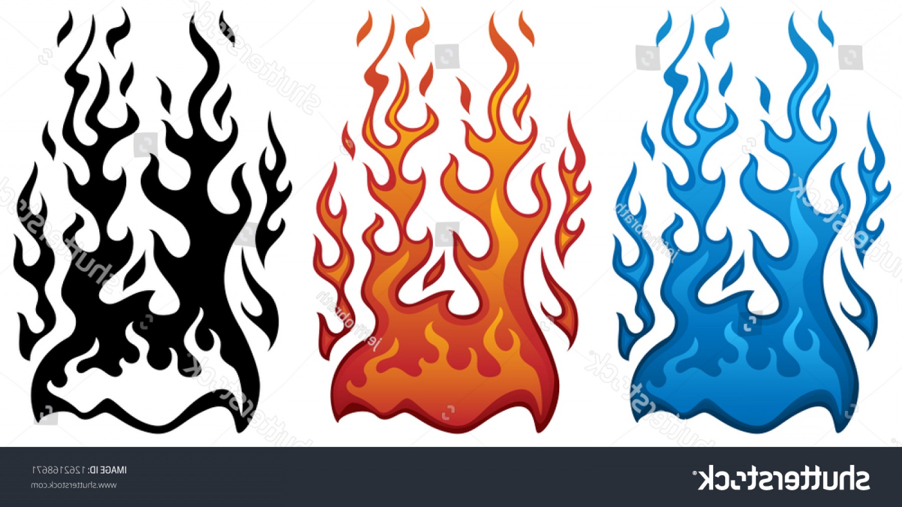 1800x1012 Fire Vector Illustration Red Blue Black Hoodamathrun